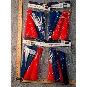Unbranded Popsicle Mold Set 4pk Red Blue Silicone Squeeze Tubes 16 Total